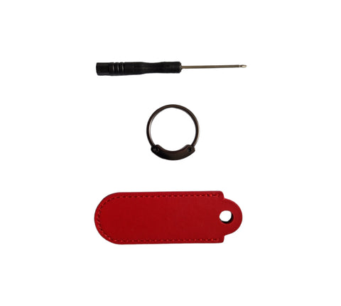 M-Tech Carbon Fibre Red Leather Key Ring - BMW Accessories