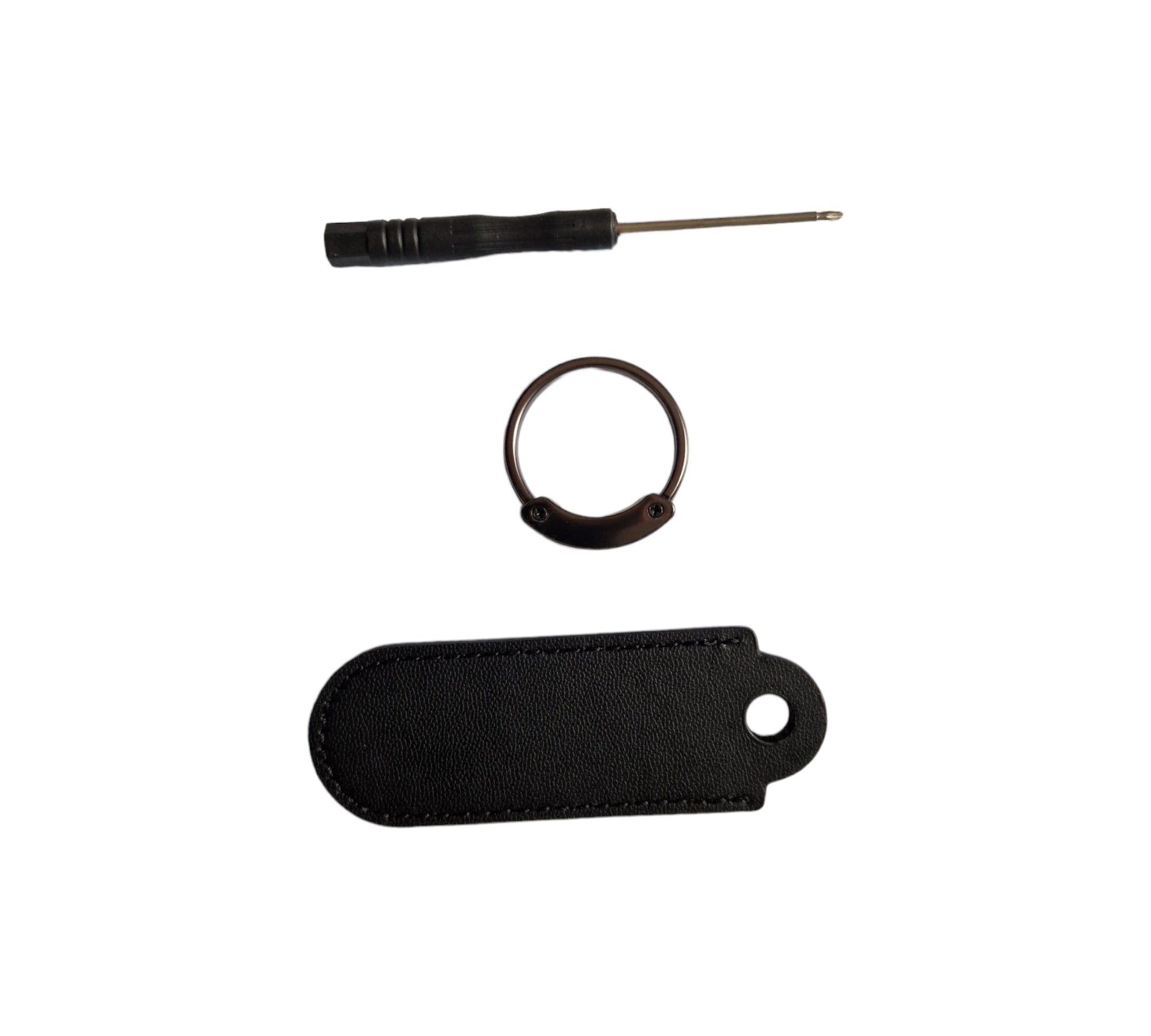 VW Black Carbon Fibre/Leather Key Ring - Accessories