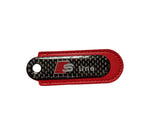Audi S-Line Red Carbon Fibre/Leather Key Ring - Accessories
