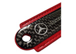 Mercedes Red Carbon Fibre/Leather Key Ring - Accessories