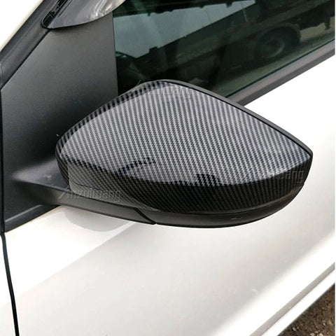 VW Polo 5F MK6 Wing Mirror Caps - Faux Carbon Fibre Effect - 2009-17