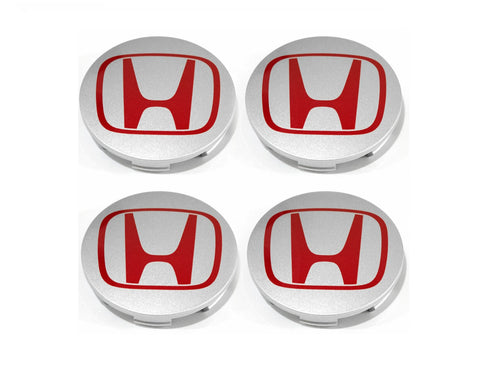 Honda Centre Wheel Caps Grey/Red Wheel Caps 68mm