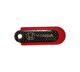 Honda Red Carbon Fibre/Leather Key Ring - Accessories