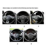 VW Black Steering Wheel Badge 40mm - Polo Scirocco Golf