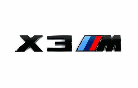 BMW X3M REAR TRUNK BLACK EMBLEM BADGE - GLOSS BLACK E83 F25 G01 X3M